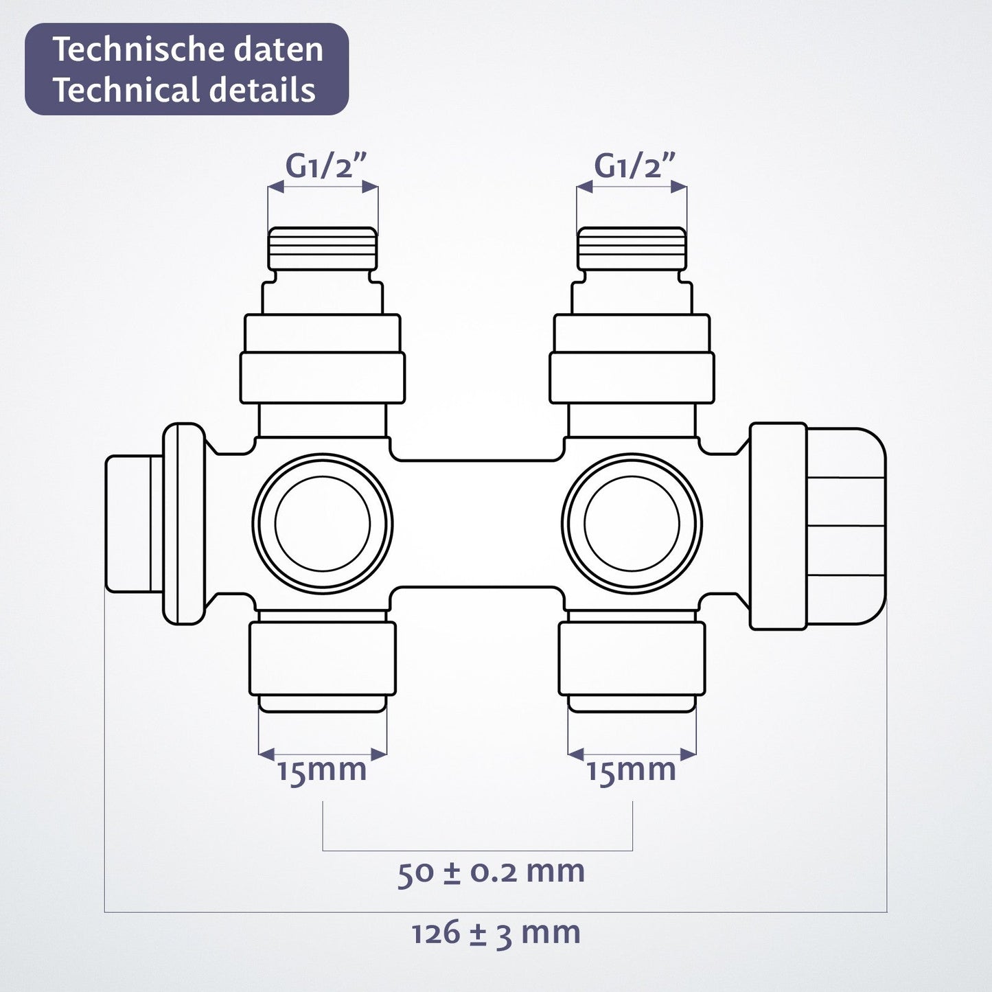 Aquamarin Thermostatische radiatorkraan - antraciet