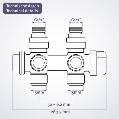 Aquamarin Thermostatische radiatorkraan - antraciet