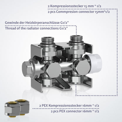 Aquamarin Verticaal model middenaansluiting antraciet 1600x300x52 mm