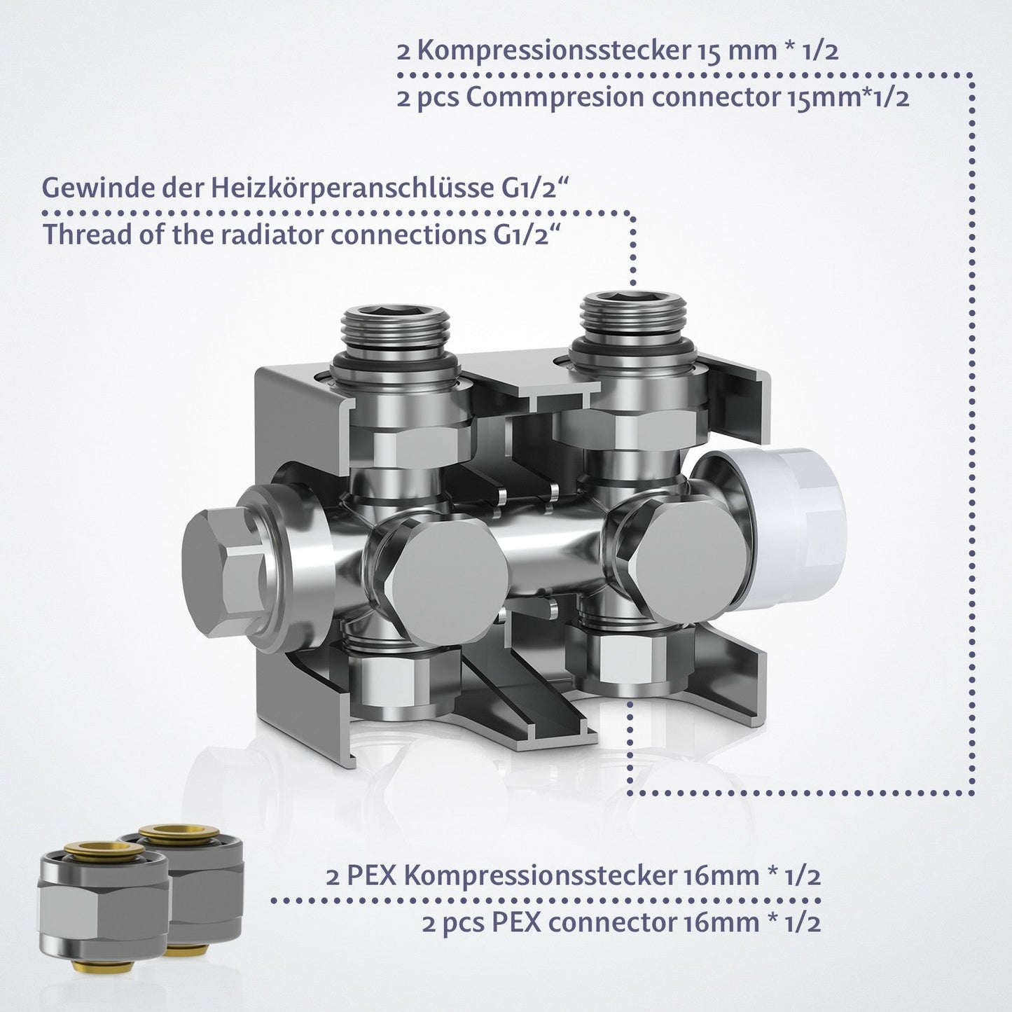 Aquamarin Verticaal model middenaansluiting antraciet 1600x528x52 mm