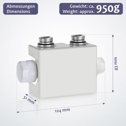 Aquamarin Horizontaal model middenaansluiting antraciet 600x886x52 mm