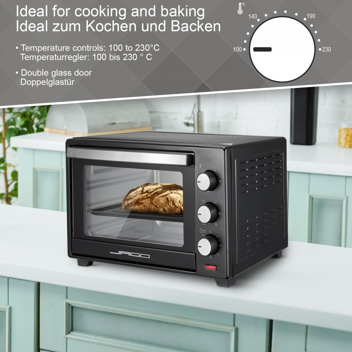 Jago Mini-oven 30l - zwart