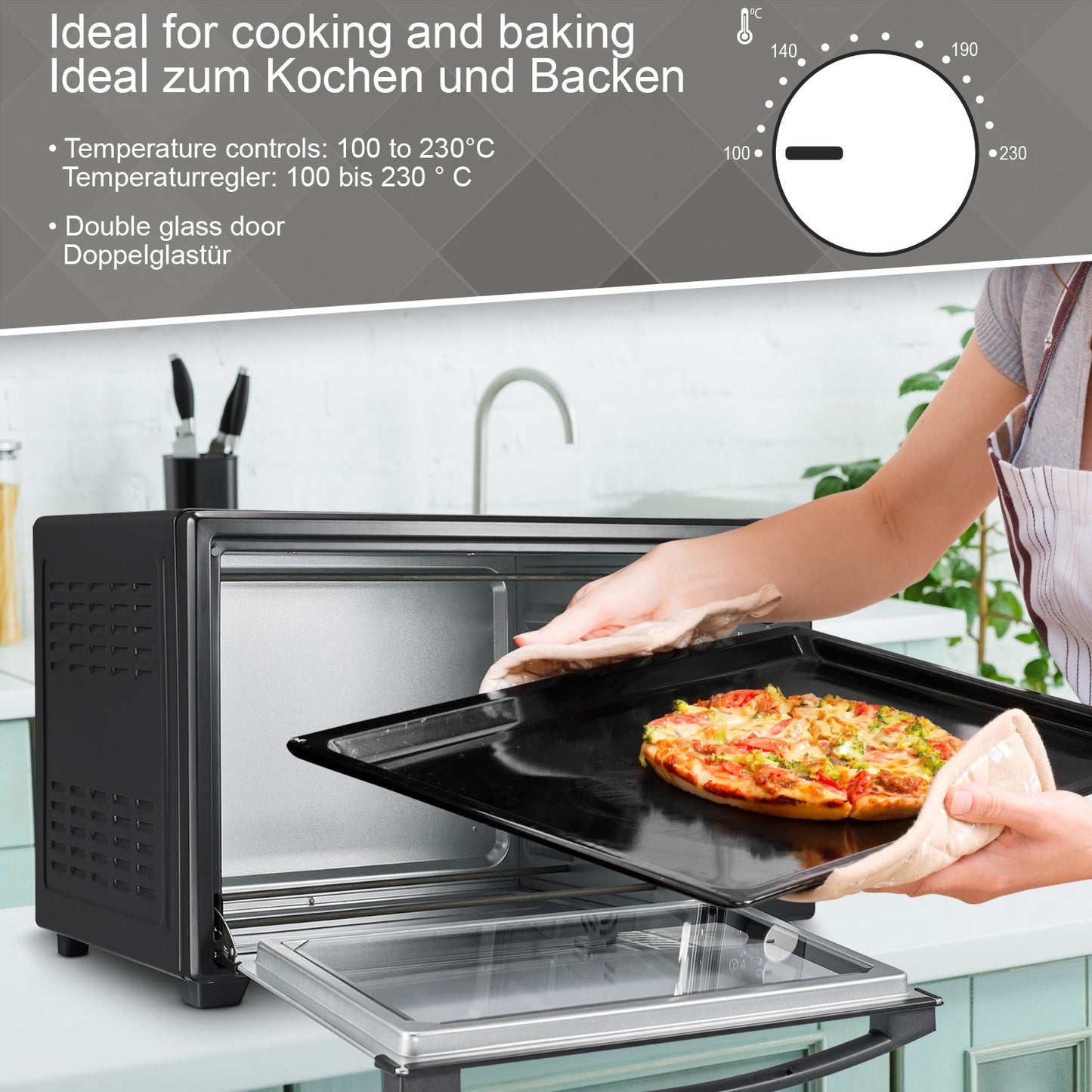 Jago Mini-oven 60l - zwart