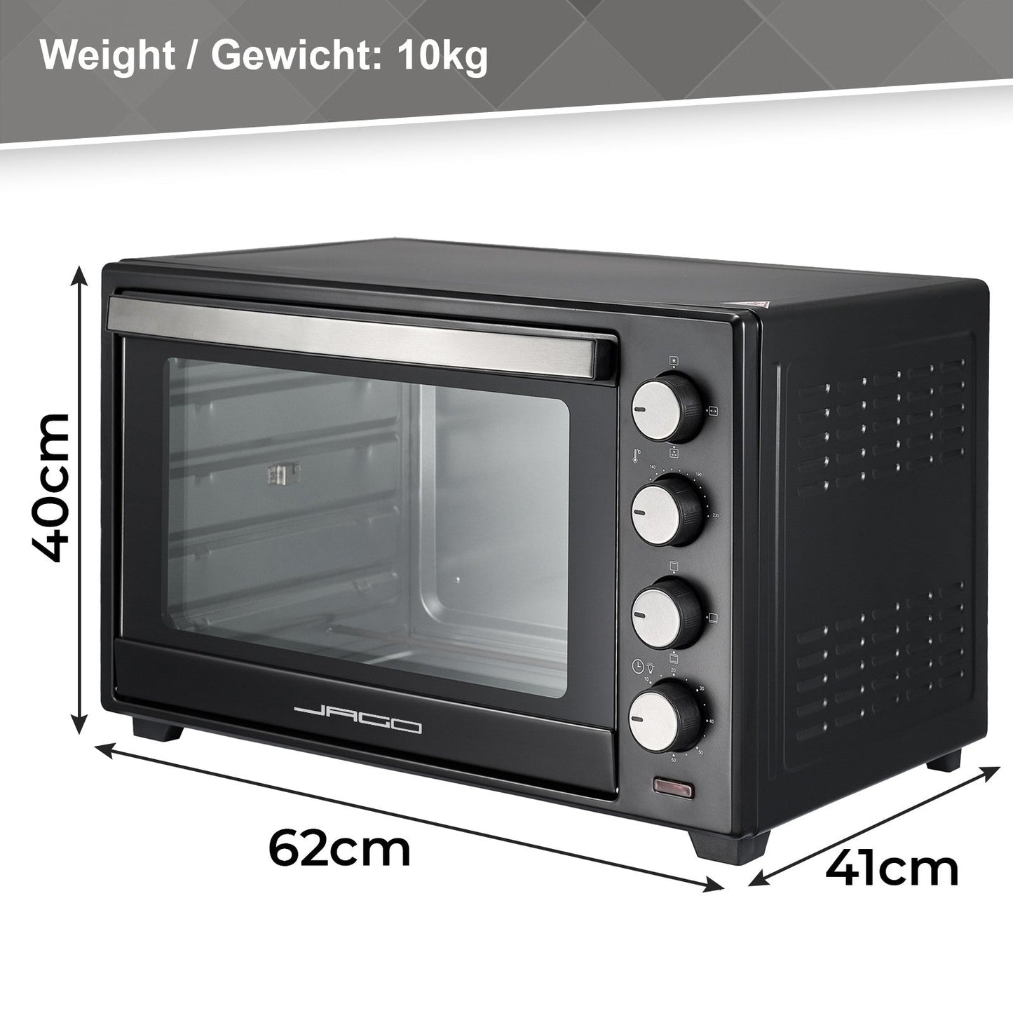 Jago Mini-oven 60l - zwart