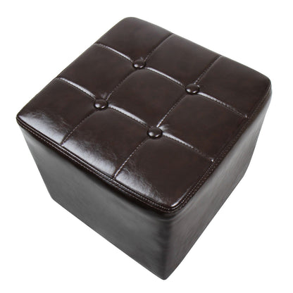 Miadomodo Chesterfield fauteuil kruk bruin decoratieve knopen