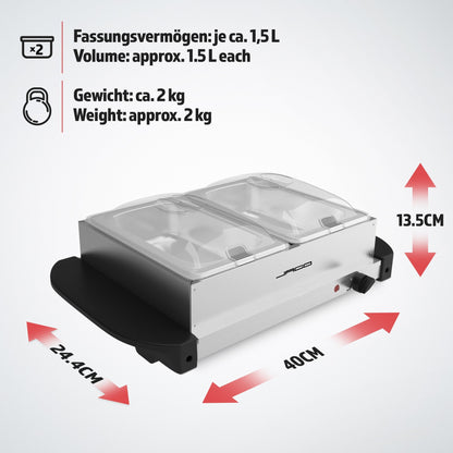 Jago Buffetverwarmer-2x1,5L set van 2